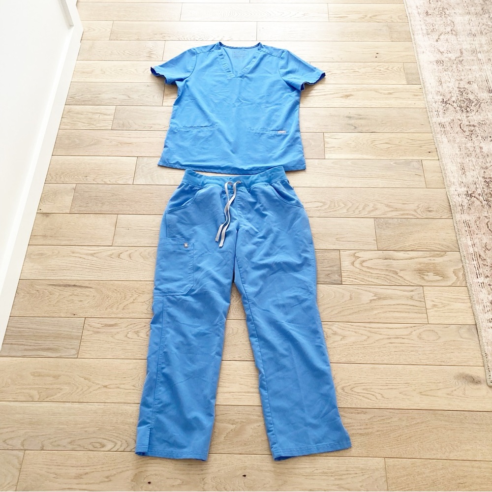 Blue Women's Scrub Pants - Drawstring Waist
